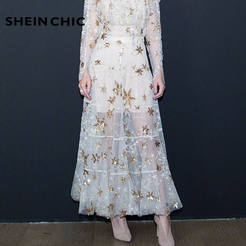 2019 New Stars Sequin Skirts Elegant Patchwork Women Long Skirt Casual Mesh Ankle Length A Line Skirt Runway Designer For Female
2019 New Stars Sequin Skirts Elegant Patchwork Women Long Skirt Casual Mesh Ankle Length A Line Skirt Runway Designer For Female