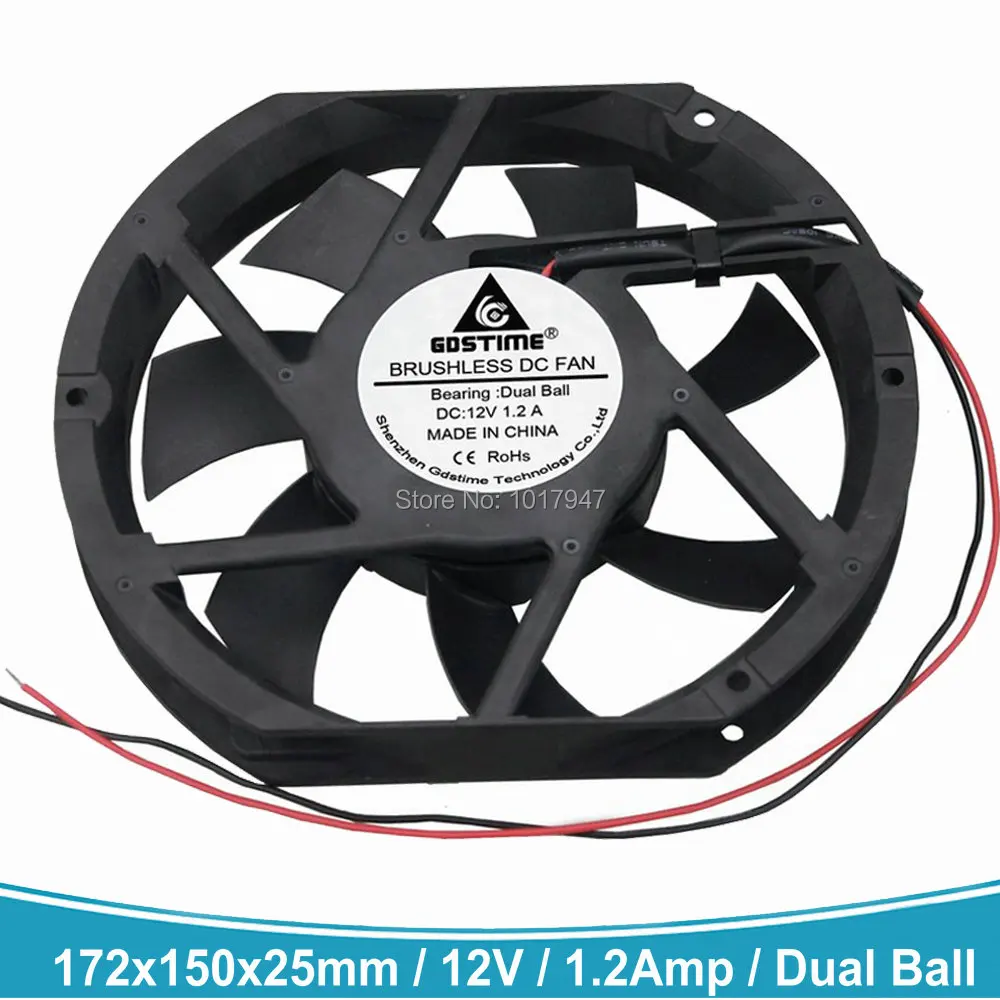 10 PCS LOT Gdstime 17225 172mm DC 12V 1.2A 172x150x25mm Dual Ball Bearing Industrial Cooling Fan
10 PCS LOT Gdstime 17225 172mm DC 12V 1.2A 172x150x25mm Dual Ball Bearing Industrial Cooling Fan