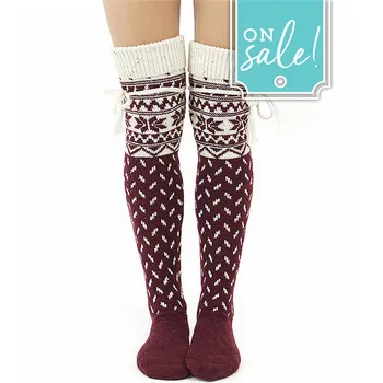 Fashion Ladies Knee High Lace Socks Women Over Knee Socks Thigh High Christmas Lovely Girl Knitting Long Stockings
Fashion Ladies Knee High Lace Socks Women Over Knee Socks Thigh High Christmas Lovely Girl Knitting Long Stockings