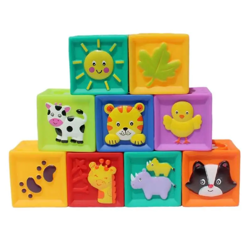 9pcs/set Baby Grasp Toy Happy Soft PVC Embossed Building Blocks Massage Teethers Squeeze Bath Children Kids Educational Toys
9pcs/set Baby Grasp Toy Happy Soft PVC Embossed Building Blocks Massage Teethers Squeeze Bath Children Kids Educational Toys