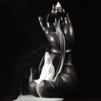 Buddha Hand Ceramic Backflow Incense Burner Smoke Waterfall Buddha Incense Holder Buddhist Decoration Aromatherapy Environment
Buddha Hand Ceramic Backflow Incense Burner Smoke Waterfall Buddha Incense Holder Buddhist Decoration Aromatherapy Environment