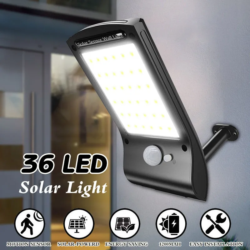 36 LED Super Bright Solar Lights Outdoor Solar Lamp 280LM Motion Sensor Security Lights Wireless Waterproof Flexible Wall Lights
36 LED Super Bright Solar Lights Outdoor Solar Lamp 280LM Motion Sensor Security Lights Wireless Waterproof Flexible Wall Lights