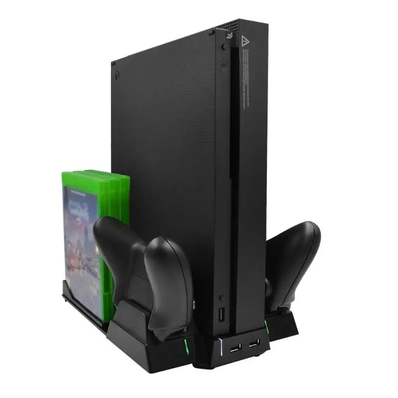 Multi-Functional Charging Vertical Stand for Xbox One X Game Console with Dual Cooling Fan 6pcs Game Discs Seats 2 Micro USB new
Multi-Functional Charging Vertical Stand for Xbox One X Game Console with Dual Cooling Fan 6pcs Game Discs Seats 2 Micro USB new