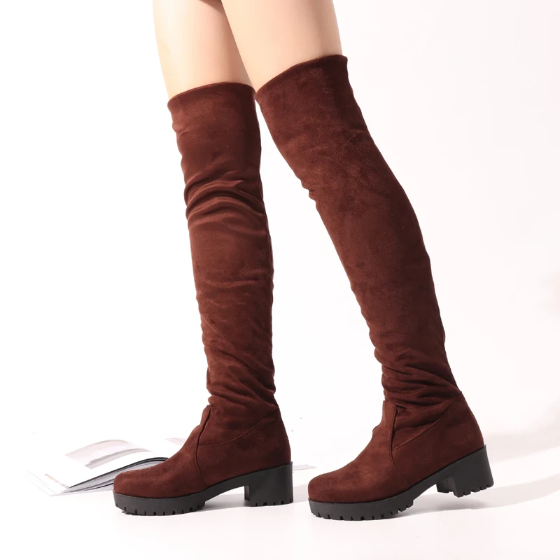NIS Women Stretch Suede Over the Knee Boots,3 Colors Turned-over Edge Adjustable Length Ladies Thigh High Boots, Plus Size Shoes
NIS Women Stretch Suede Over the Knee Boots,3 Colors Turned-over Edge Adjustable Length Ladies Thigh High Boots, Plus Size Shoes