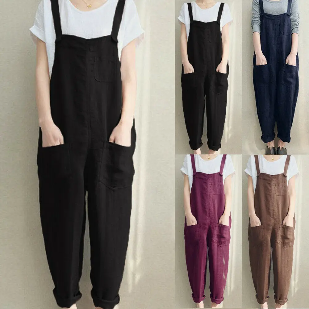 2019 spring summer sexy solid Womens Sleeveless Dungarees Rompers Jumpsuit Loose Pants Overalls Playsuits plus size M-4XL
2019 spring summer sexy solid Womens Sleeveless Dungarees Rompers Jumpsuit Loose Pants Overalls Playsuits plus size M-4XL