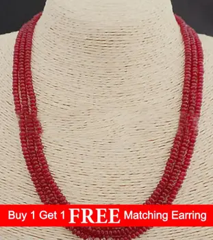 LiiJi Unique Genuine TOP 3 Rows 2X4mm Smooth Heating RED Rubys Colored Jades Bead Necklace 18''-20''
LiiJi Unique Genuine TOP 3 Rows 2X4mm Smooth Heating RED Rubys Colored Jades Bead Necklace 18''-20''