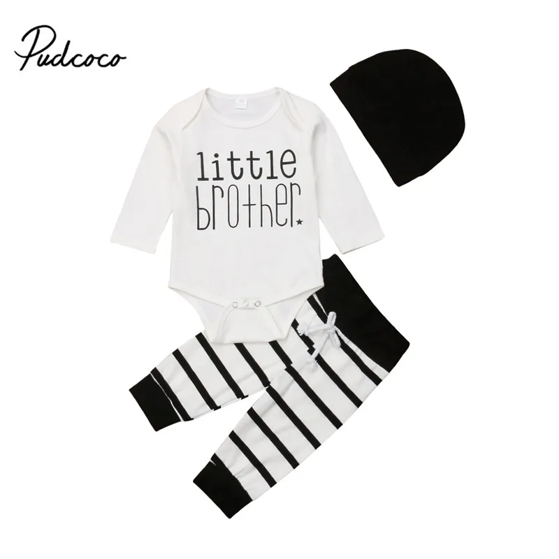 Newborn Baby Boy Little Brother Letter Long Sleeve Bodysuit Romper Tops Striped Pants Leggings 3Pcs Casual Cotton Outfit Clothes
Newborn Baby Boy Little Brother Letter Long Sleeve Bodysuit Romper Tops Striped Pants Leggings 3Pcs Casual Cotton Outfit Clothes