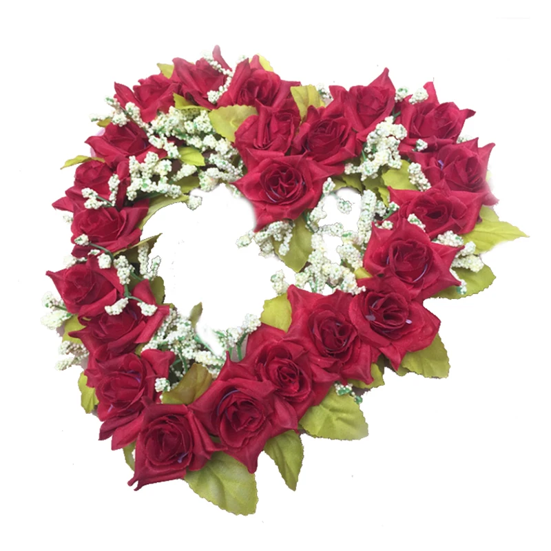 Heart Shaped Artificial Flower Wreath Door Decoration Hanging Wreaths with Silk Ribbon for Wedding Decoration red22x21x3.5cm
Heart Shaped Artificial Flower Wreath Door Decoration Hanging Wreaths with Silk Ribbon for Wedding Decoration red22x21x3.5cm