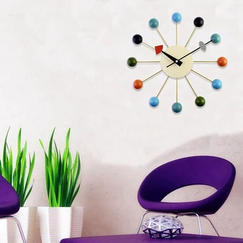Simple Colorful Ball Modern Clock Art Simulation Sport Decorative Candy Wall Clock Mixed Color Metal + Solid Wood Ball
Simple Colorful Ball Modern Clock Art Simulation Sport Decorative Candy Wall Clock Mixed Color Metal + Solid Wood Ball