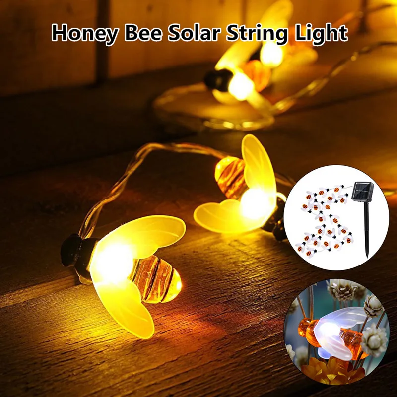 5M Solar Powered Cute Honey Bee LED String Light Waterproof LED Holiday Light For Christmas Party Garden Fairy Lamp 
5M Solar Powered Cute Honey Bee LED String Light Waterproof LED Holiday Light For Christmas Party Garden Fairy Lamp