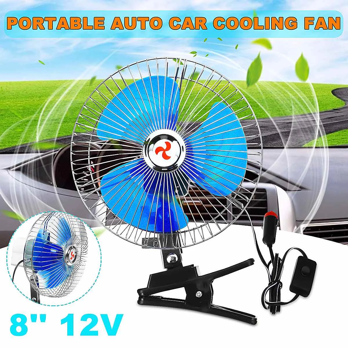 12V Car Fan Portable Auto Vehicle Exhaust Fan Clip-On Summer Air Cooling Low Noise Oscillating Fans for Car Van Truck Home
12V Car Fan Portable Auto Vehicle Exhaust Fan Clip-On Summer Air Cooling Low Noise Oscillating Fans for Car Van Truck Home