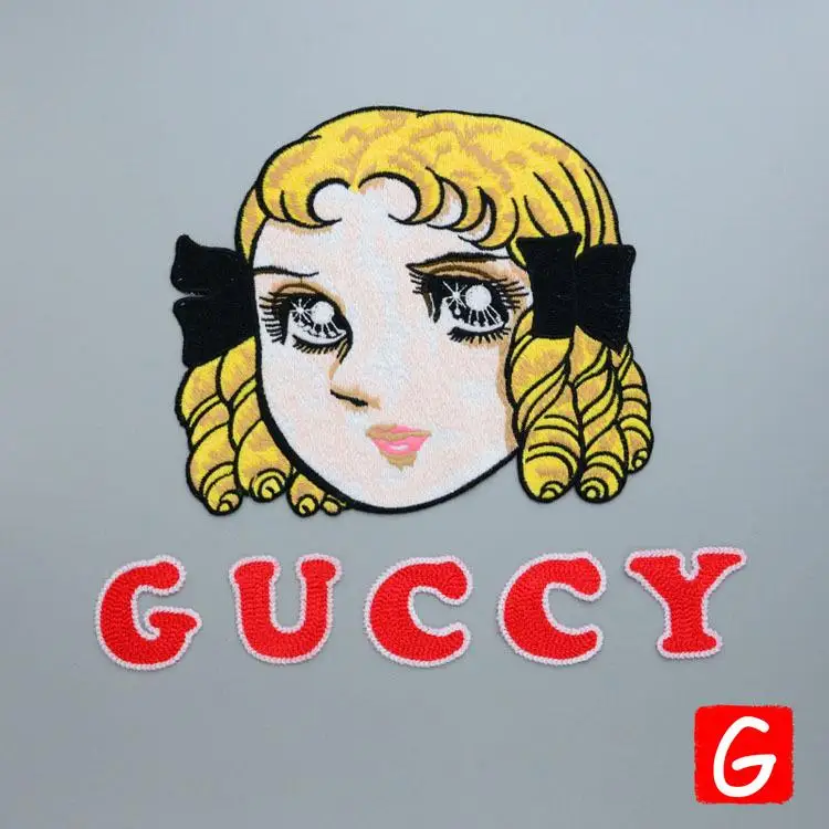 

GUGUTREE embroidery big girl patches letter patches badges applique patches for clothing DX-51