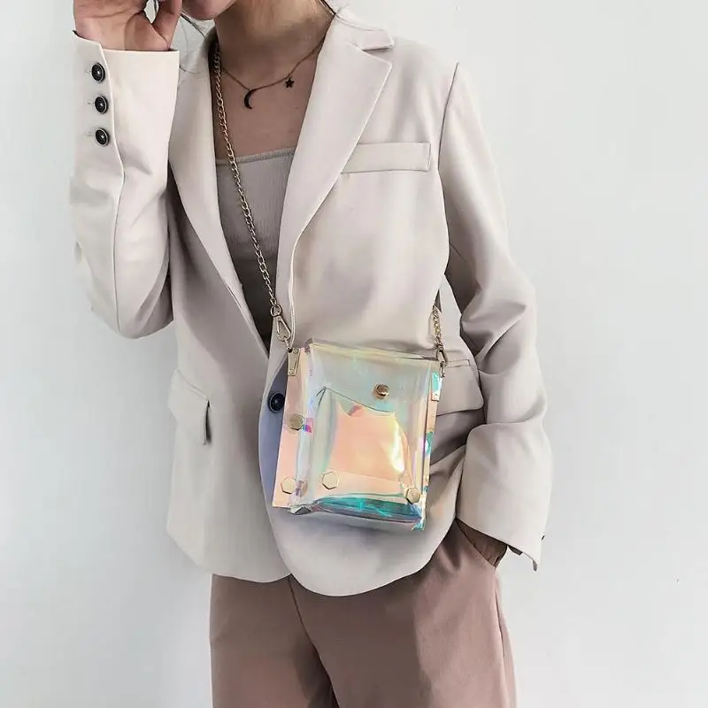 New Transparent Laser Women Crossbody Bag Girls Small Jelly PVC Shoulder Bag Mini Chain Messenger Bags Clutch Purse
New Transparent Laser Women Crossbody Bag Girls Small Jelly PVC Shoulder Bag Mini Chain Messenger Bags Clutch Purse