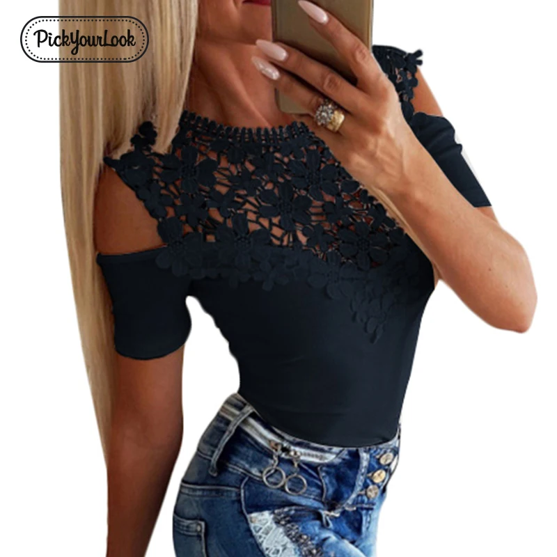 Pickyourlook Tshirt For Women Mesh Floral Lace Embroidered Sexy Lady Tops T-Shirt Hollow Out Round O Neck Tee Shirt CamicetteD30
Pickyourlook Tshirt For Women Mesh Floral Lace Embroidered Sexy Lady Tops T-Shirt Hollow Out Round O Neck Tee Shirt CamicetteD30