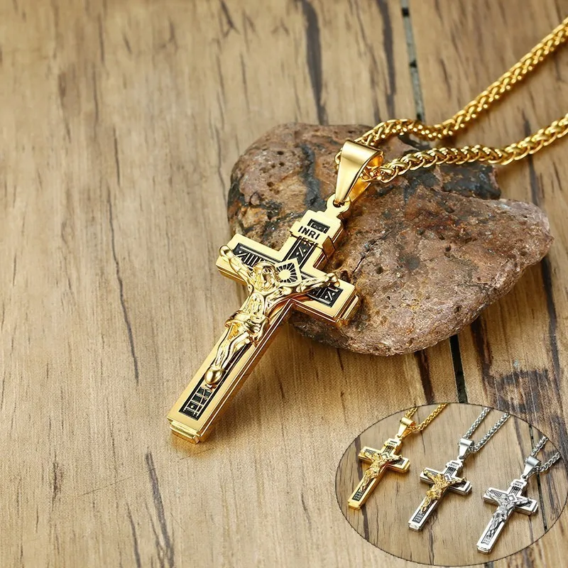 Vnox INRI Cross Pendant Necklaces for Men Stainless Steel Jesus Prayer Male Christian Collar Lucky Accessory
Vnox INRI Cross Pendant Necklaces for Men Stainless Steel Jesus Prayer Male Christian Collar Lucky Accessory