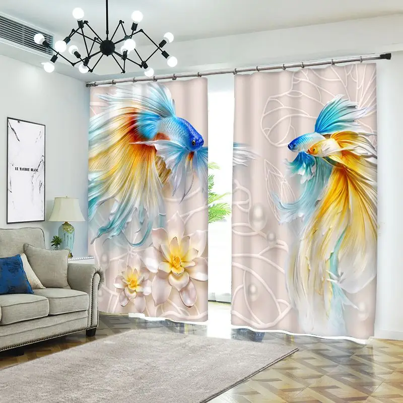 goldfish 1set Modern blackout curtains for window treatment blinds finished drapes window curtains Living room bedroom CU170
goldfish 1set Modern blackout curtains for window treatment blinds finished drapes window curtains Living room bedroom CU170