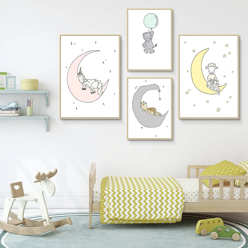 Baby Nursery Wall Art Canvas Painting Elephant Giraffe Lamb Cartoon Posters Prints Nordic Kids Decoration Pictures Bedroom Decor
Baby Nursery Wall Art Canvas Painting Elephant Giraffe Lamb Cartoon Posters Prints Nordic Kids Decoration Pictures Bedroom Decor