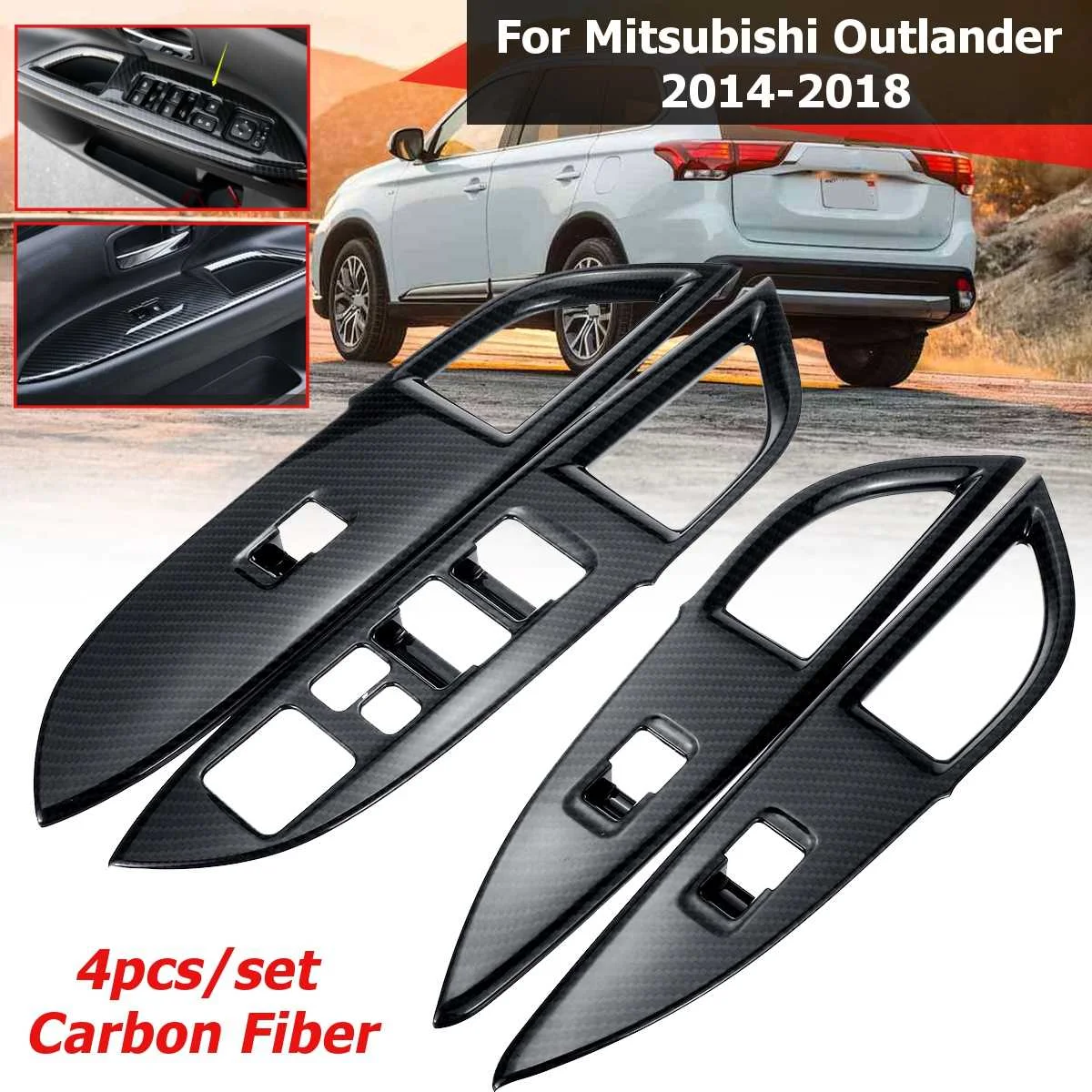 4Pcs Set Front Rear Car Window Switch Button Cover Trim Decoration Carbon Chromed For Mitsubishi Outlander 2016-2018 Styling
4Pcs Set Front Rear Car Window Switch Button Cover Trim Decoration Carbon Chromed For Mitsubishi Outlander 2016-2018 Styling