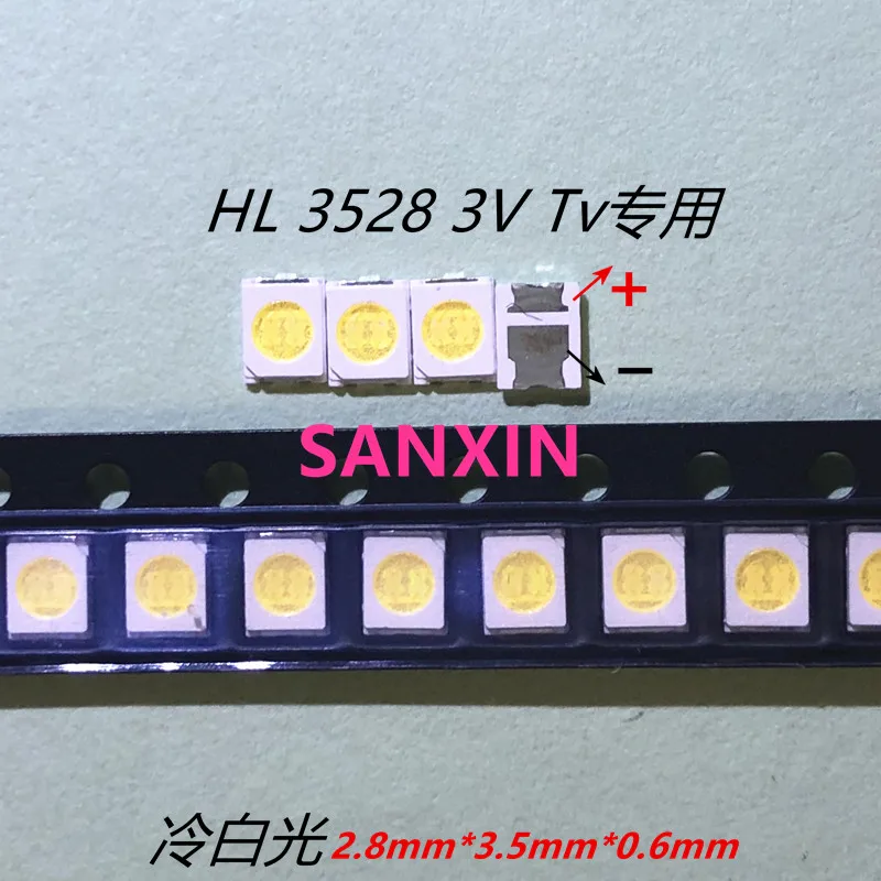 HONGLI TRONIC DOUBLE CHIPS LED Backlight 1210 3528 2835 1W 3V 100LM Cool white LCD for TV Application 100PCS | Лампы и освещение