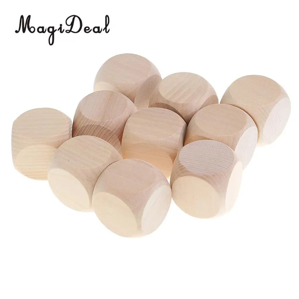 Set of 10Pcs 4cm/1.57'' Wooden Blank Dices D6 Dice for D&D for RPG for MTG Party Board Games Children Kids DIY Toys
Set of 10Pcs 4cm/1.57'' Wooden Blank Dices D6 Dice for D&D for RPG for MTG Party Board Games Children Kids DIY Toys