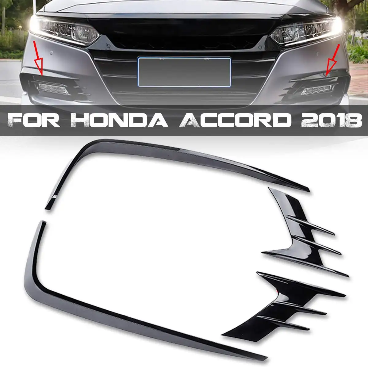 1 Set Car Front Fog Lights Lamp Eyebrow Eyelid Strips Cover Bright Black Trim for Honda for Accord 2018 Car Styling
1 Set Car Front Fog Lights Lamp Eyebrow Eyelid Strips Cover Bright Black Trim for Honda for Accord 2018 Car Styling