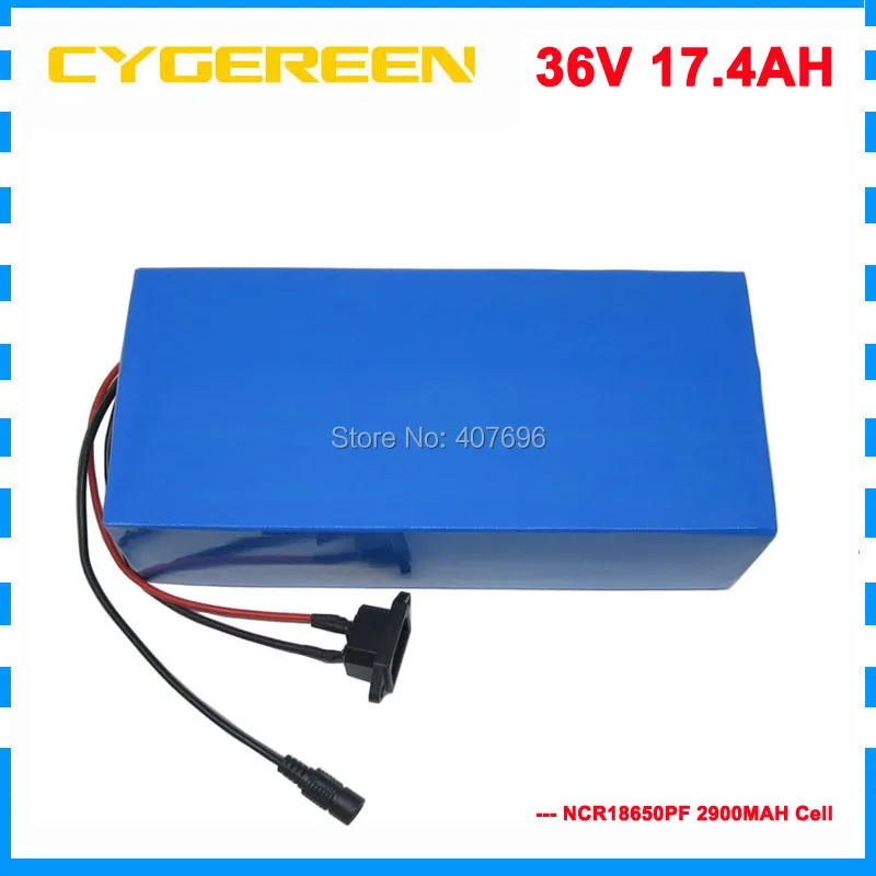 Free customs fee 36V 17.4AH lithium battery 36V 17AH bicycle battery with PVC Case use NCR18650PF 2900mah cell 30A BMS
Free customs fee 36V 17.4AH lithium battery 36V 17AH bicycle battery with PVC Case use NCR18650PF 2900mah cell 30A BMS