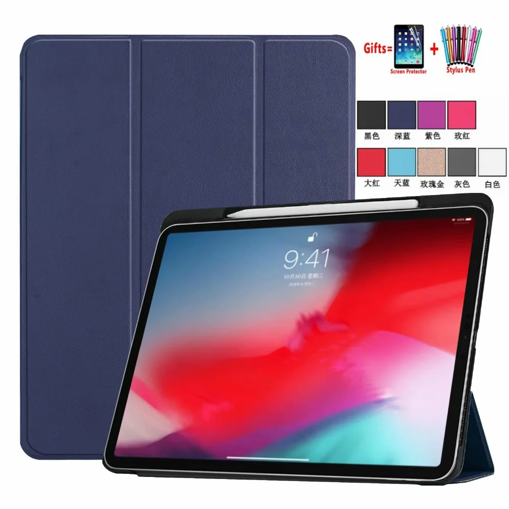 Stand Case for New iPad Pro 11 2018 Release Magnet Pencil Slot Auto Sleep Wake cover case for iPad Pro 11 2018 funda + Flim+Pen
Stand Case for New iPad Pro 11 2018 Release Magnet Pencil Slot Auto Sleep Wake cover case for iPad Pro 11 2018 funda + Flim+Pen