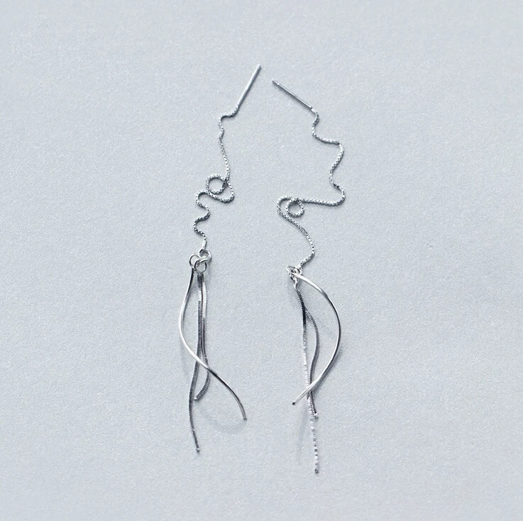 925 Solid Sterling Silver Fashion Jewelry Linear Tassel Thread Dangle Drop Threader Earrings A1329
925 Solid Sterling Silver Fashion Jewelry Linear Tassel Thread Dangle Drop Threader Earrings A1329