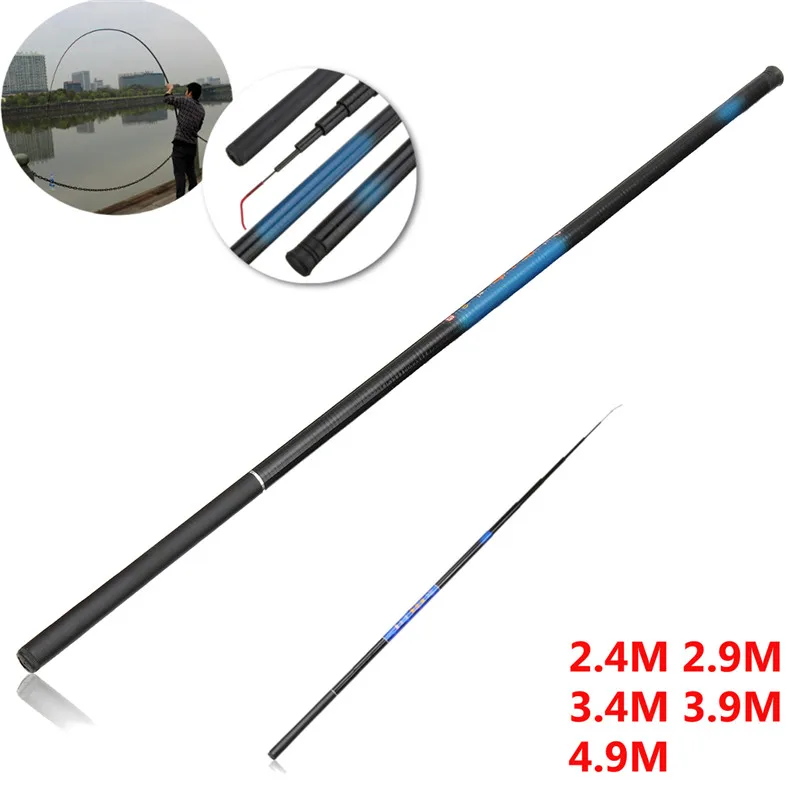 Bobing Fiber Glass 2.4/2.9/3.4/3.9/4.9m Stream Rod Blue & Black Spiral Highly Elastic Telescopic Fishing Rod Pole Tackle Tools
Bobing Fiber Glass 2.4/2.9/3.4/3.9/4.9m Stream Rod Blue & Black Spiral Highly Elastic Telescopic Fishing Rod Pole Tackle Tools