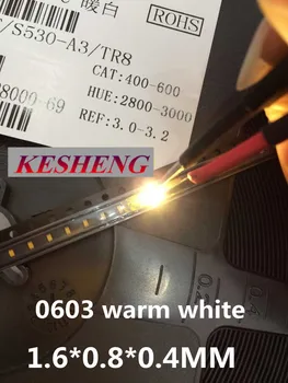 0603 Warm white Ultra Bright SMD SMT LED light-emitting diodes High quality New 1.6*0.8*0.6MM 2800-3500K 3000PCS
0603 Warm white Ultra Bright SMD SMT LED light-emitting diodes High quality New 1.6*0.8*0.6MM 2800-3500K 3000PCS