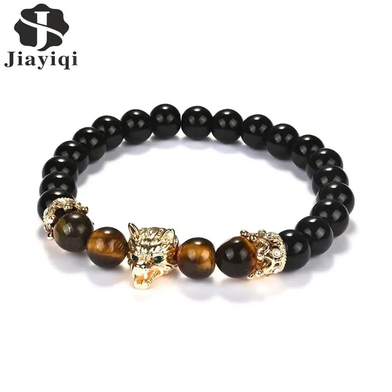 JIayiqi Wolf Head Crown Dumbbells Beads Men Bracelet Natural Stone Bangles 19cm Fashion Male Jewelry
JIayiqi Wolf Head Crown Dumbbells Beads Men Bracelet Natural Stone Bangles 19cm Fashion Male Jewelry