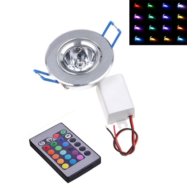 Dimmable AC85-265V 3W LED RGB Colorful Ceiling Light Down Lamp with Remote Control
Dimmable AC85-265V 3W LED RGB Colorful Ceiling Light Down Lamp with Remote Control
