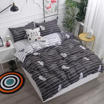 White Black Pineapple 4Pcs Bedding Set Twin Queen King Size Kids Boys Teens Stripe Duvet Cover Bed Sheets Pillowcases Bed Linen
White Black Pineapple 4Pcs Bedding Set Twin Queen King Size Kids Boys Teens Stripe Duvet Cover Bed Sheets Pillowcases Bed Linen