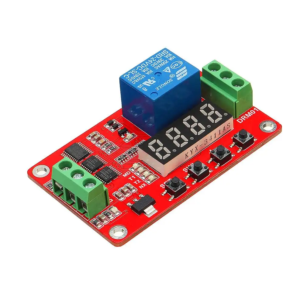 DC 12V Multifunctional Relay Module With LED Display Delay /Self Lock / Cycle / Timing
DC 12V Multifunctional Relay Module With LED Display Delay /Self Lock / Cycle / Timing