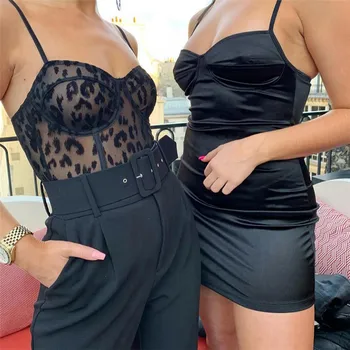 Women's One-Piece Sleeveless V Neck Strap Leopard Mesh See-through Sexy Lace Bodysuit
Women's One-Piece Sleeveless V Neck Strap Leopard Mesh See-through Sexy Lace Bodysuit