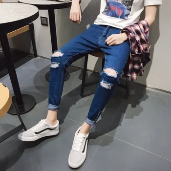 Summer New Jeans Men Slim Fashion Wash Casual Tear Hole Denim Pants Man Streetwear Hip Hop Cowboy Trousers Male Clothes
Summer New Jeans Men Slim Fashion Wash Casual Tear Hole Denim Pants Man Streetwear Hip Hop Cowboy Trousers Male Clothes