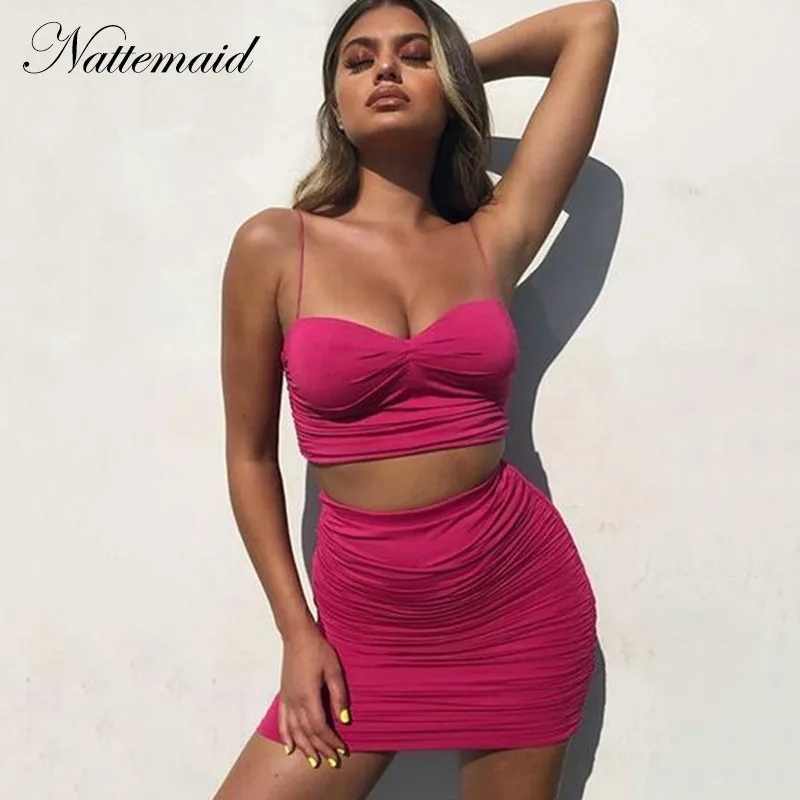 NATTEMAID Draped Double Layer Summer Two Piece Set Top And Skirt Set Strapless Pink Set 2 Piece Set Women Club Sexy Two Piece
NATTEMAID Draped Double Layer Summer Two Piece Set Top And Skirt Set Strapless Pink Set 2 Piece Set Women Club Sexy Two Piece