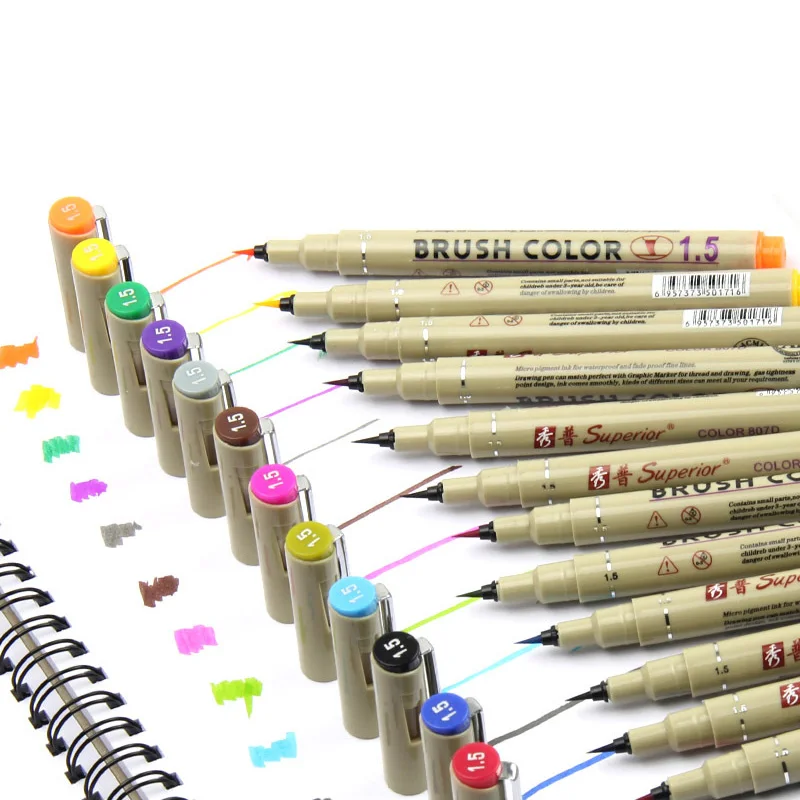 1Piece Colorful Water Based Brush Pen 1.5mm Fineliner Paint Brush Pens For Drawing Anime Comic Sketching Art Supplies Stationery
1Piece Colorful Water Based Brush Pen 1.5mm Fineliner Paint Brush Pens For Drawing Anime Comic Sketching Art Supplies Stationery