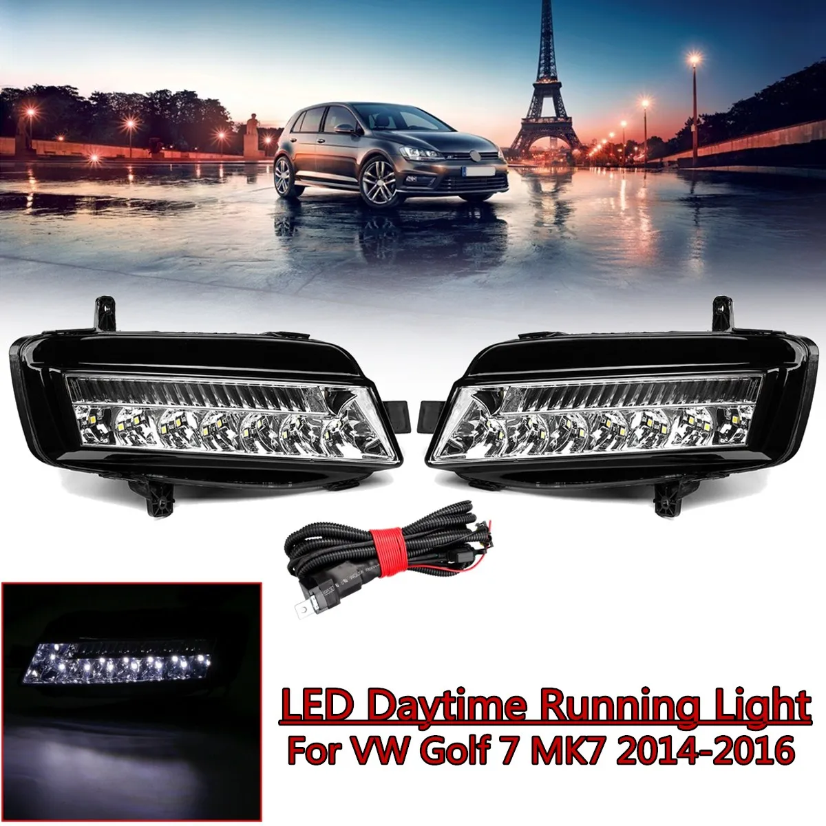 1 Pair LED DRL Daytime Running Lights Fog Light Fog Lamp Car-styling Headlights Head Lamp For VW Golf 7 MK7 2014-2016
1 Pair LED DRL Daytime Running Lights Fog Light Fog Lamp Car-styling Headlights Head Lamp For VW Golf 7 MK7 2014-2016