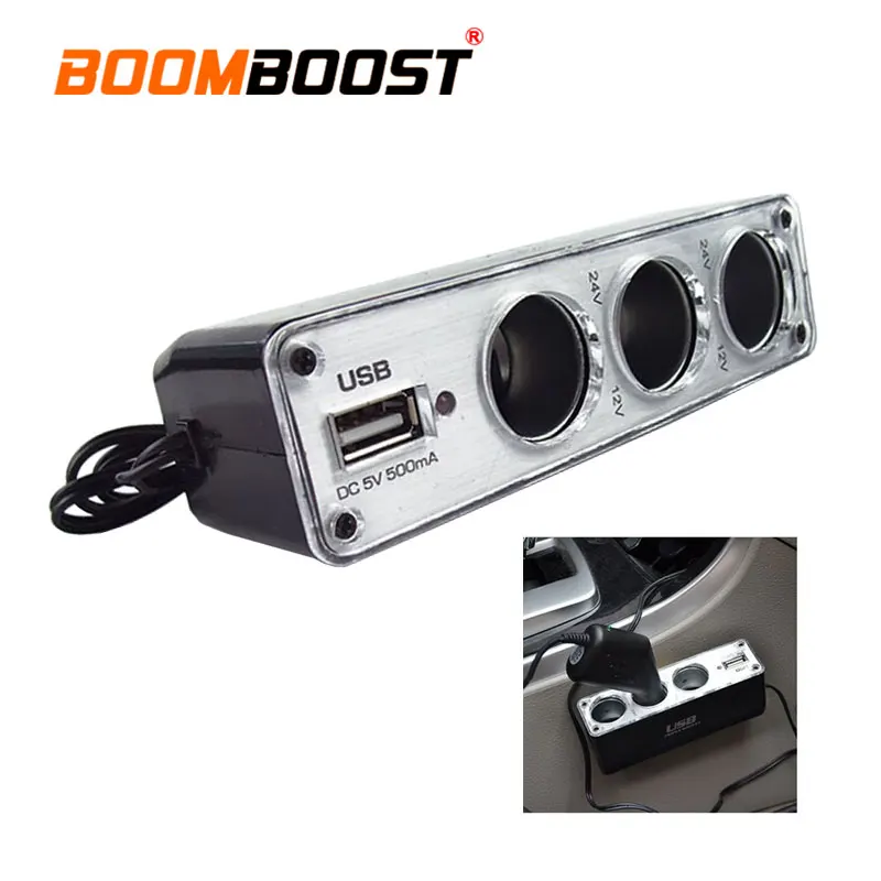 Charger Power Adapter Plug DC 12V Triple socket with one USB 3 Way Auto Socket Splitter 12V Car Cigarette Lighter
Charger Power Adapter Plug DC 12V Triple socket with one USB 3 Way Auto Socket Splitter 12V Car Cigarette Lighter