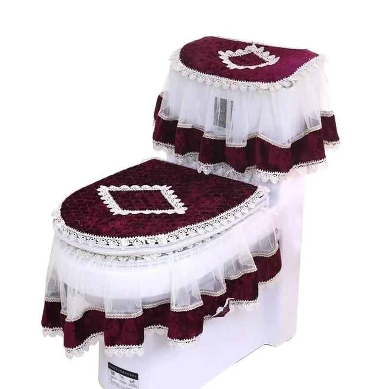 3PCS Diamond Velvet Toilet Three-Piece Suit Toilet Cover Set Elegant Lace Toilet Seat Cover Toilet Tank & Lid Cover
3PCS Diamond Velvet Toilet Three-Piece Suit Toilet Cover Set Elegant Lace Toilet Seat Cover Toilet Tank & Lid Cover