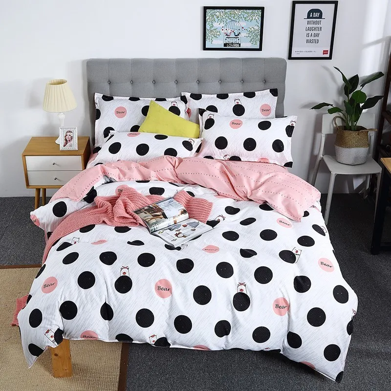 Home Textile Duvet Cover Pillow Case Flat Sheet Black Dot Cartoon Bedding Set Kid Boy Teen Girl Bed Linens Twin Full Queen 3/4Pc
Home Textile Duvet Cover Pillow Case Flat Sheet Black Dot Cartoon Bedding Set Kid Boy Teen Girl Bed Linens Twin Full Queen 3/4Pc