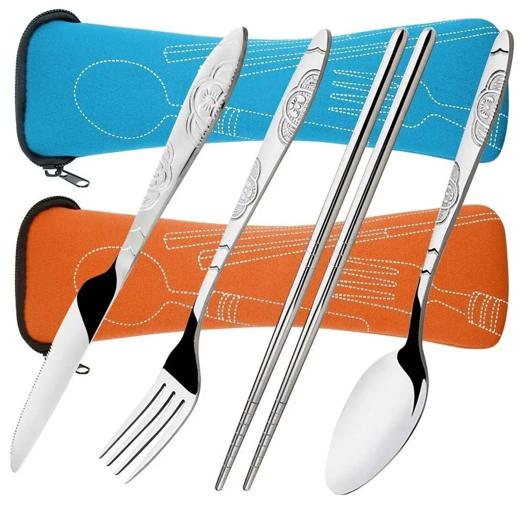 4 Pcs/Set Portable Stainless Steel Tableware Stainless Steel Fork Spoon Chopsticks Travel Ourdoor Camping Cutlery Tools 9 Colors
4 Pcs/Set Portable Stainless Steel Tableware Stainless Steel Fork Spoon Chopsticks Travel Ourdoor Camping Cutlery Tools 9 Colors