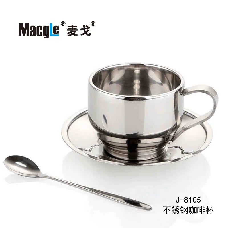Mcgo Macgle Defence Burn Heat Insulation Double-deck Stainless Steel European Coffee Cup Even Dish Bring Scoop Suit 
Mcgo Macgle Defence Burn Heat Insulation Double-deck Stainless Steel European Coffee Cup Even Dish Bring Scoop Suit