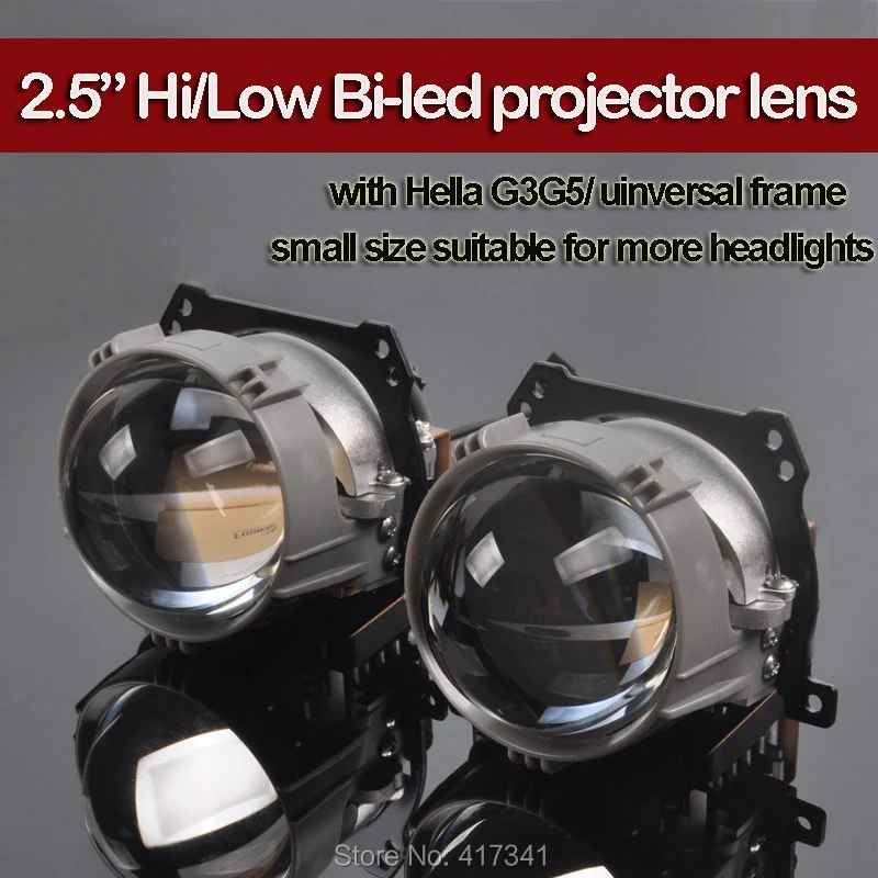 2.5 Inches Bi LED Projector Lens with Hi/Low High Brightness 5500K for Car Headlight Upgrading H4 H7 HB3 HB4
2.5 Inches Bi LED Projector Lens with Hi/Low High Brightness 5500K for Car Headlight Upgrading H4 H7 HB3 HB4