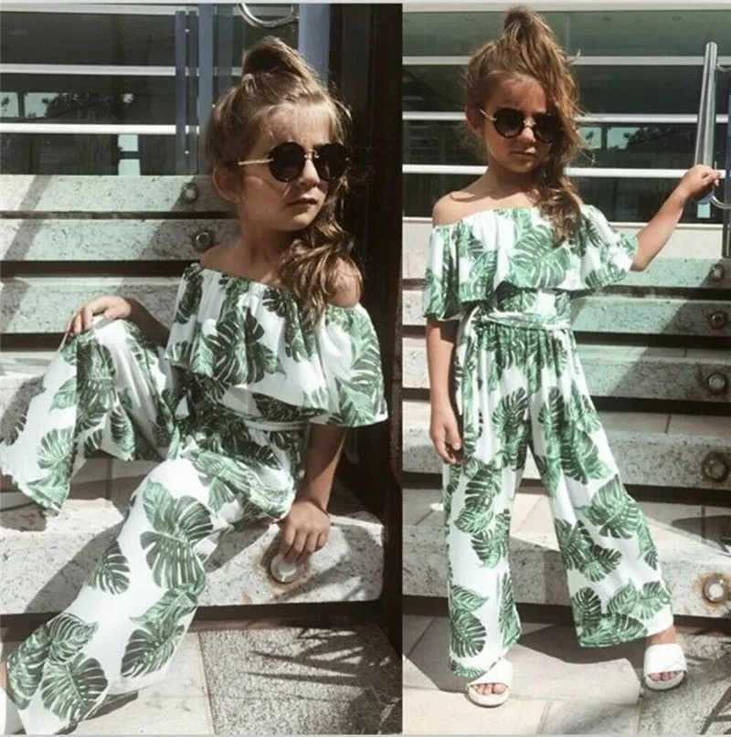 Toddler Kid Baby Girl Summer Flower Green Leaf Printing Clothes Summer Outfits Off Shoulder Cute Sexy Girls'Clothes 3-8 Year
Toddler Kid Baby Girl Summer Flower Green Leaf Printing Clothes Summer Outfits Off Shoulder Cute Sexy Girls'Clothes 3-8 Year