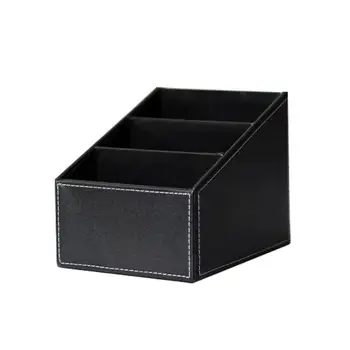 3 Cells Phone Remote Control Holder PU Leather Storage Box Stationery Makeup Cosmetic Organizer Desk Decor (Black)
3 Cells Phone Remote Control Holder PU Leather Storage Box Stationery Makeup Cosmetic Organizer Desk Decor (Black)