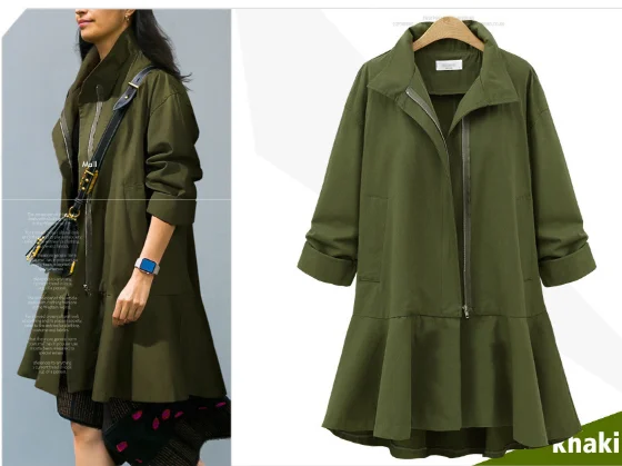 Women Trench Plus Size Loose Coat Autumn Solid Color Tops Windbreaker 2018 Spring Full Sleeve Casual Ladies Clothing
Women Trench Plus Size Loose Coat Autumn Solid Color Tops Windbreaker 2018 Spring Full Sleeve Casual Ladies Clothing