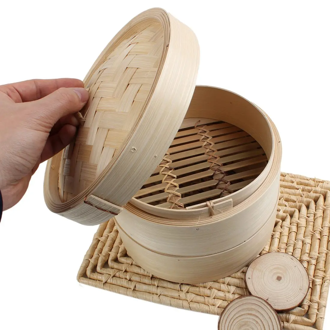 2 Tier 8 inch Bamboo Steamer Dim Sum Basket Rice Pasta Cooker Set with Lid for kitchen
2 Tier 8 inch Bamboo Steamer Dim Sum Basket Rice Pasta Cooker Set with Lid for kitchen