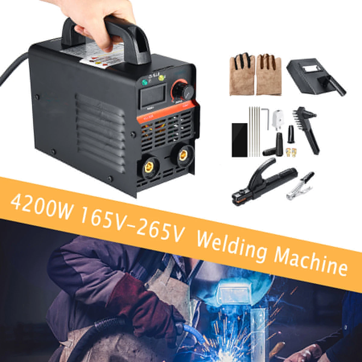 165-265V 20A-225A 4200W Mini Fully Automatic Copper Inverter Arc Electric Welding Machine MMA Welders for Home Welding Working
165-265V 20A-225A 4200W Mini Fully Automatic Copper Inverter Arc Electric Welding Machine MMA Welders for Home Welding Working